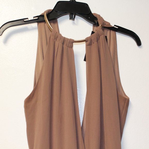 Miss Avenue Mocha V Neck Jumpsuit Medium NWT - Picture 5 of 13